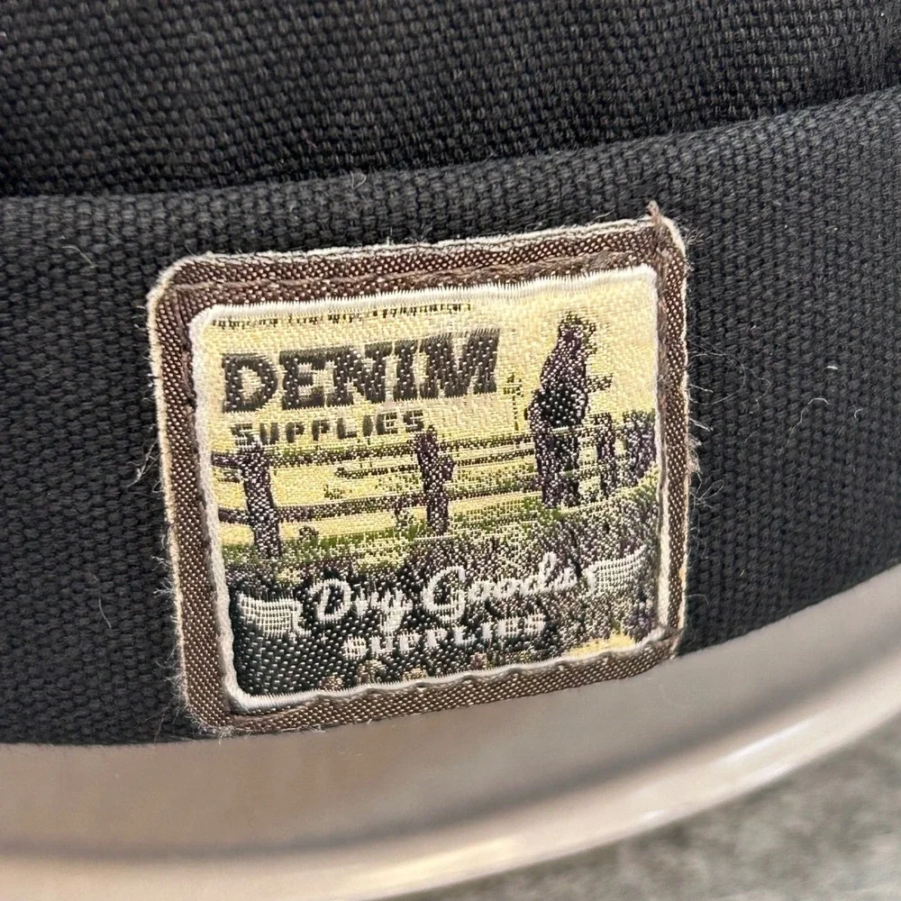 Denim Supplies Patch Mens Black Denim Supplies Docker Cap Brimless Beanie OSFM